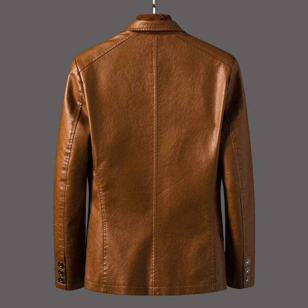 Men's blazer jacket with notched lapels, button front and patch pockets