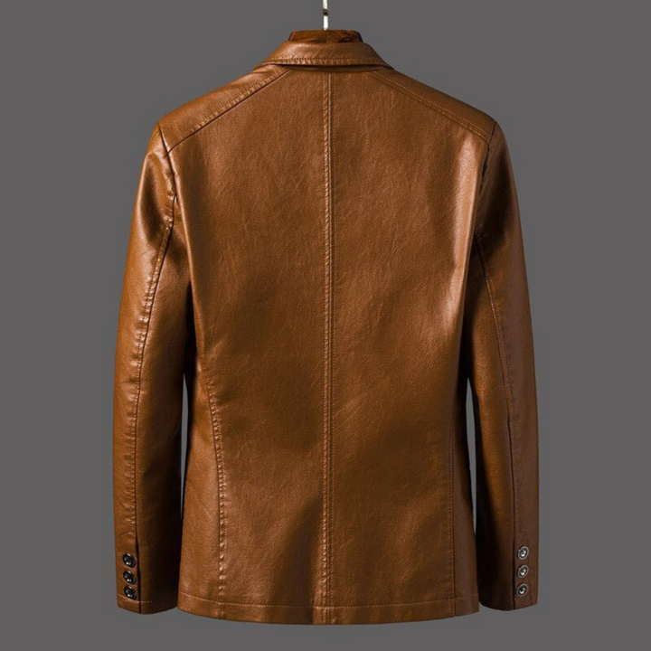Men's blazer jacket with notched lapels, button front and patch pockets