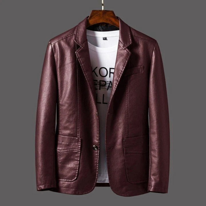 Men's blazer jacket with notched lapels, button front and patch pockets