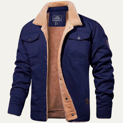 Men's fleece-lined hooded winter coat