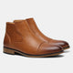 Men's ankle Chelsea boots with elastic side panels and cap toe