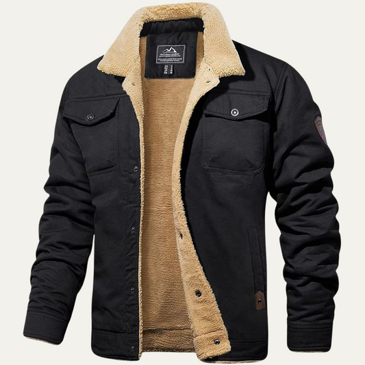 Men's fleece-lined hooded winter coat