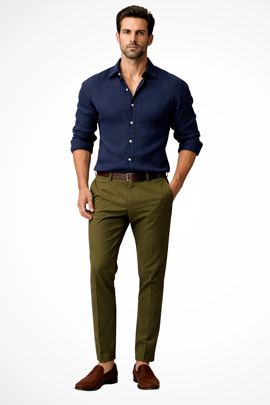 Men's Linen Shirt, Button-Down Casual Smart Summer Shirt with Breathable Fabric