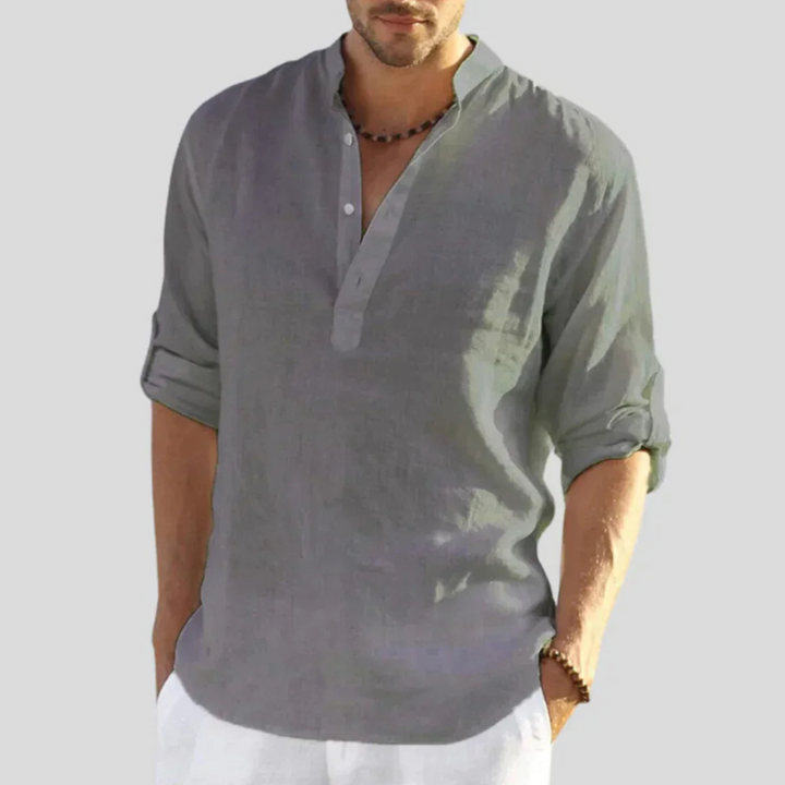 Men's Lightweight Breathable Shirt, Long Sleeve Button-Down Slim Fit Versatile Summer Shirt