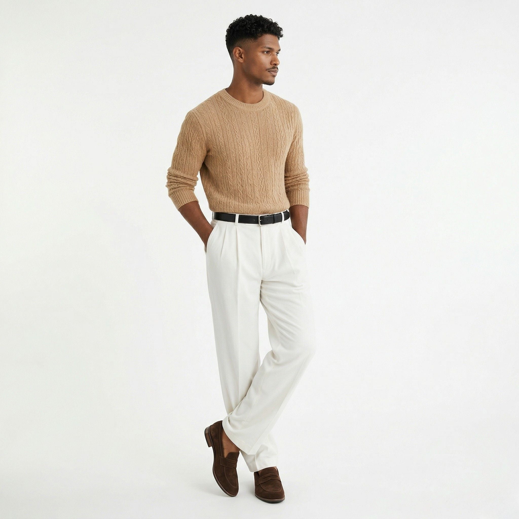 Men's classic loafers with penny strap and low heel