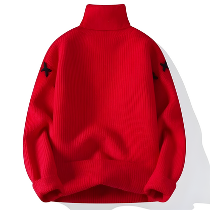 Unisex turtleneck top with a high neckline