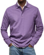 Men's Long Sleeve Polo Shirt, Casual Slim Fit Collared Polo for Everyday Wear
