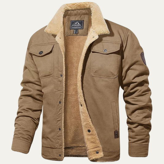 Men's fleece-lined hooded winter coat