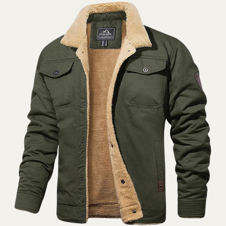 Men's fleece-lined hooded winter coat