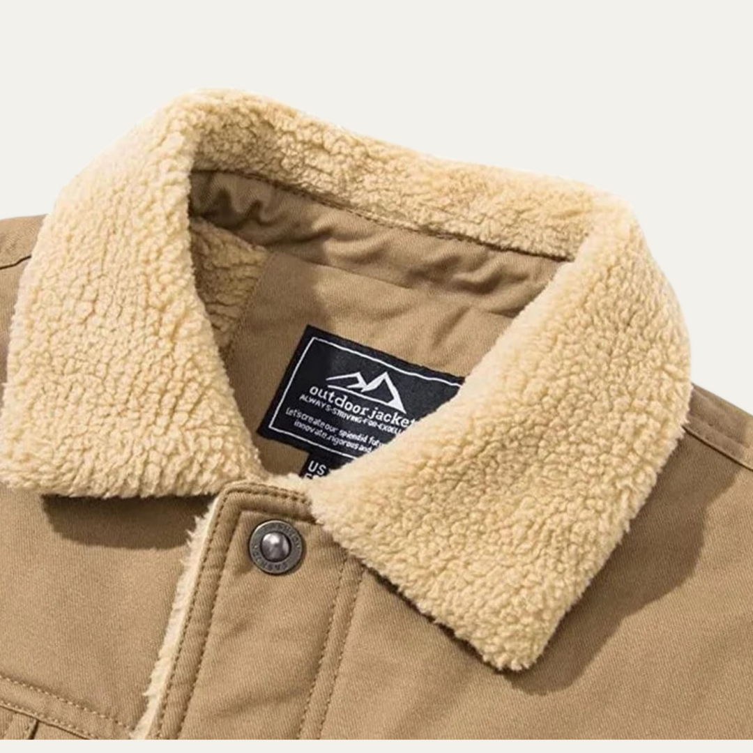 Men's fleece-lined hooded winter coat