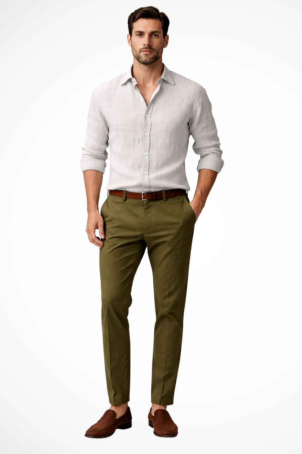 Men's Linen Shirt, Button-Down Casual Smart Summer Shirt with Breathable Fabric