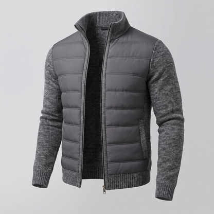 Quilted unisex puffer jacket with long sleeves and hip-length cut
