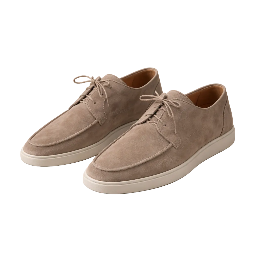 Men's lace-up loafers with moc toe and light sole