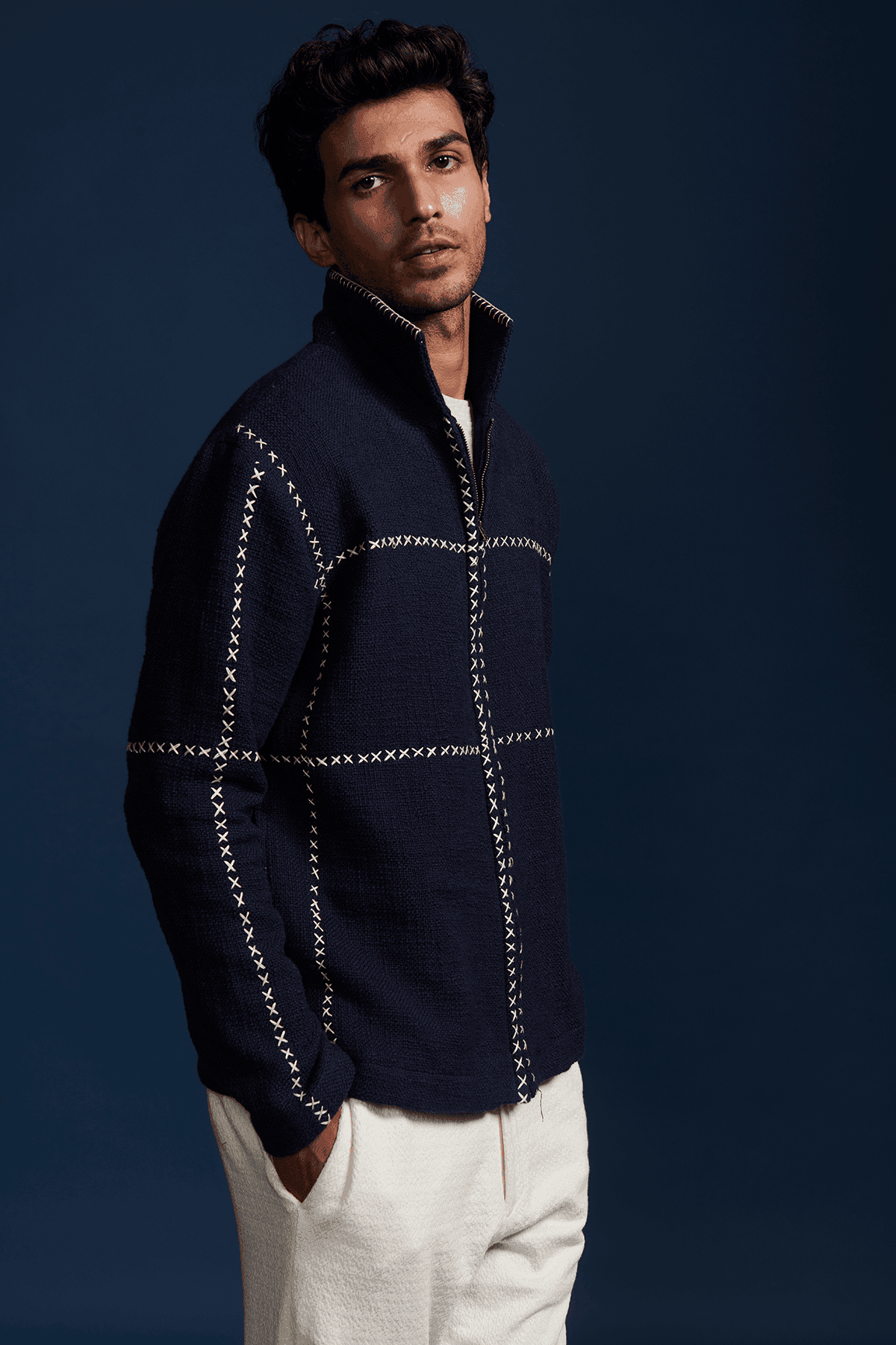 Unisex cross stitch jacket