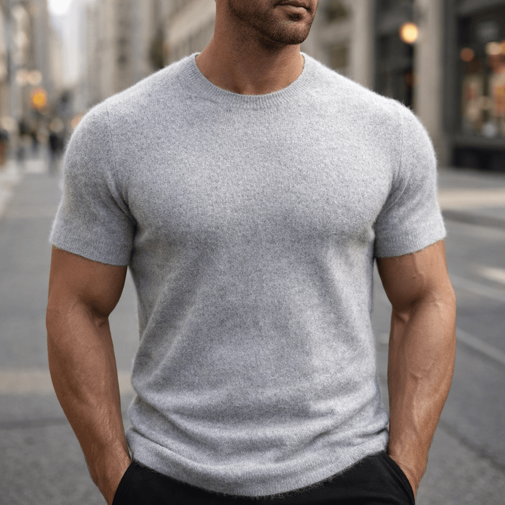 Men's Crew Neck Short Sleeve T-Shirt, Green, Blue