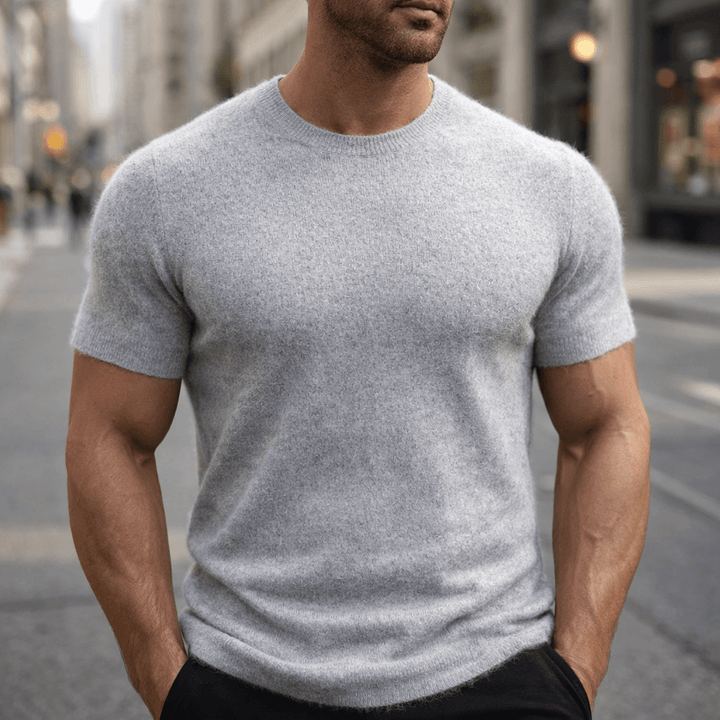 Men's Crew Neck Short Sleeve T-Shirt, Green, Blue