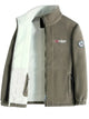 Men's textured fleece jacket with high collar and zipped pockets