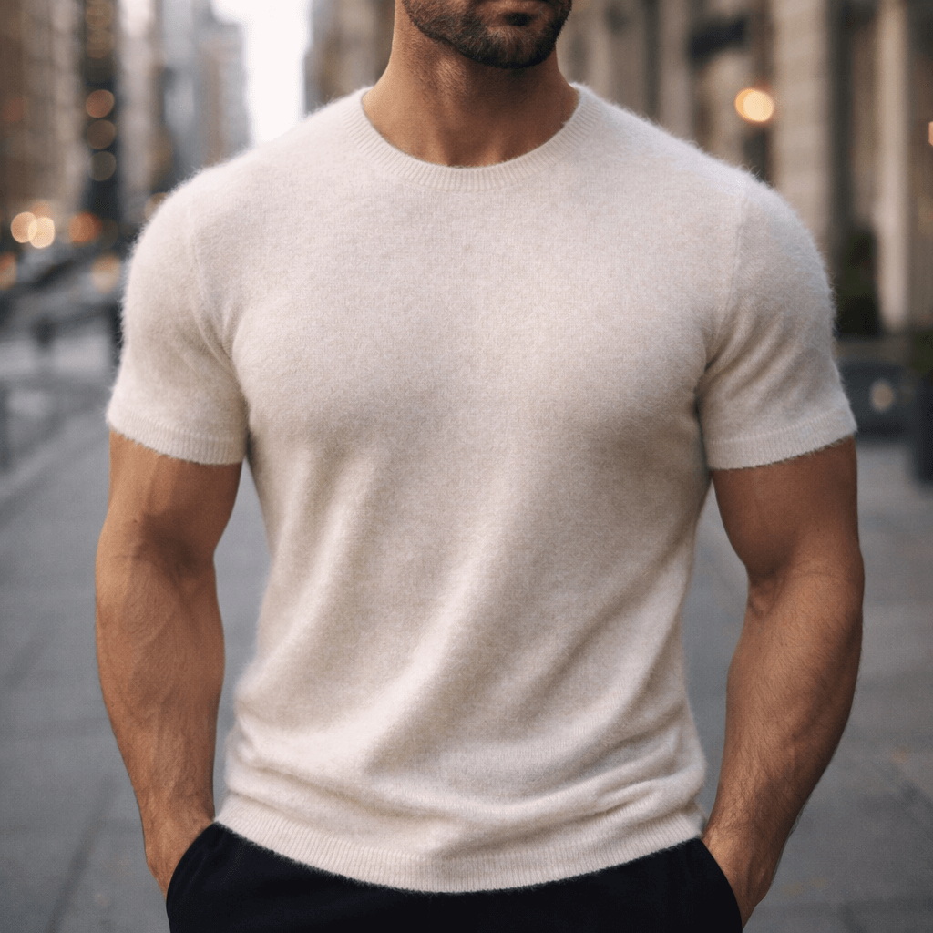 Men's Crew Neck Short Sleeve T-Shirt, Green, Blue