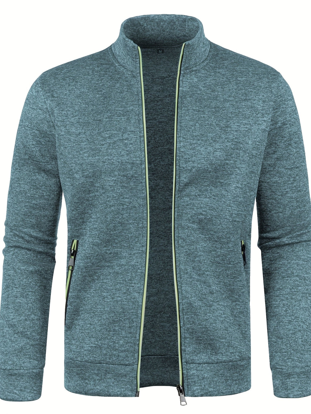 Men's plain zip-up cardigan