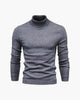 Men's slim-fit ribbed turtleneck sweater with long sleeves