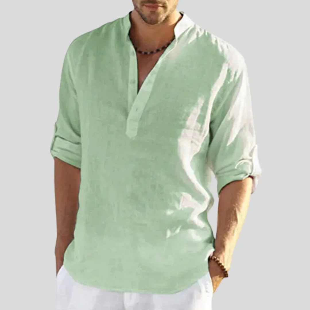 Men's Lightweight Breathable Shirt, Long Sleeve Button-Down Slim Fit Versatile Summer Shirt