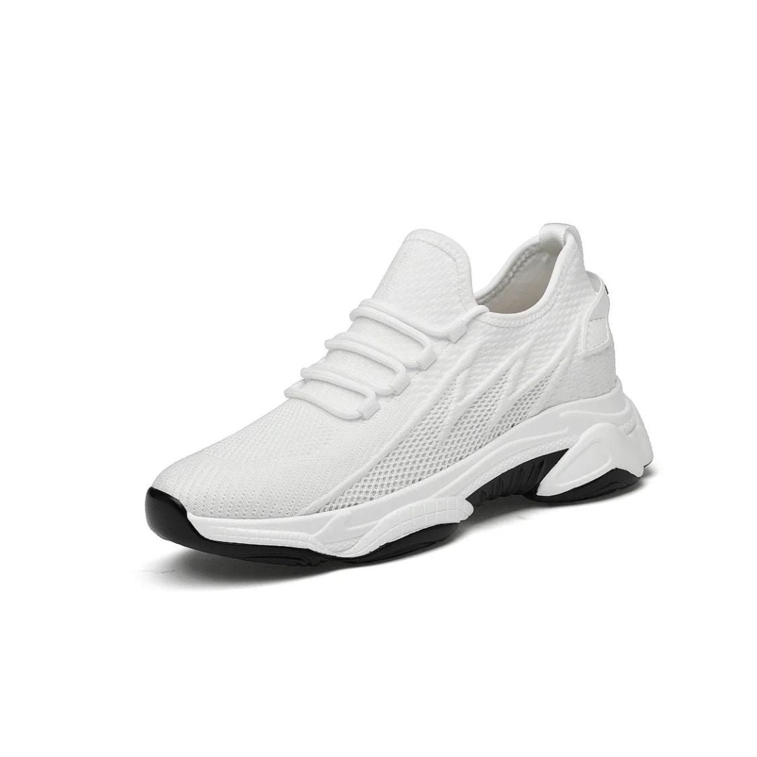 Men's lace-up trainers with a raised sole and panelled upper
