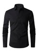 Men's fitted long sleeve shirt with point collar and button front in white