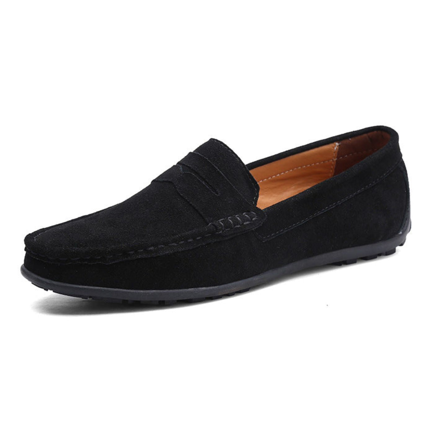 Men's moc toe loafers with penny strap detail