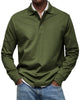 Men's Long Sleeve Polo Shirt, Casual Slim Fit Collared Polo for Everyday Wear