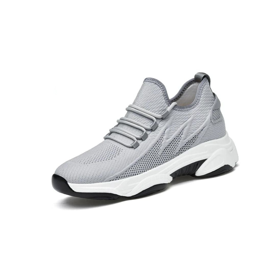 Men's lace-up trainers with a raised sole and panelled upper
