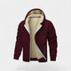 Men's hooded zip cardigan with fleece-style lining and ribbed trims