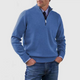 Men's plain half-zip sweater with ribbed mock neck