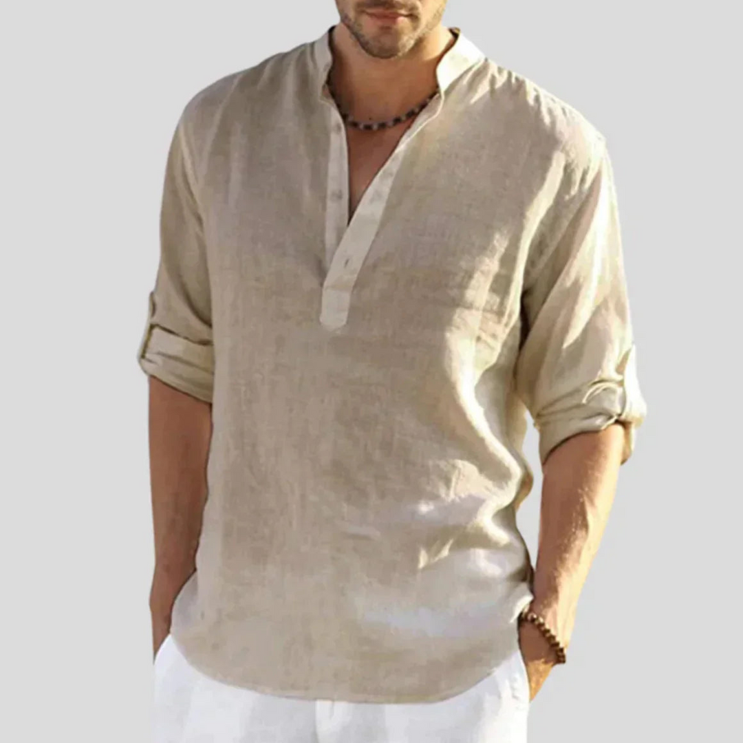 Men's Lightweight Breathable Shirt, Long Sleeve Button-Down Slim Fit Versatile Summer Shirt