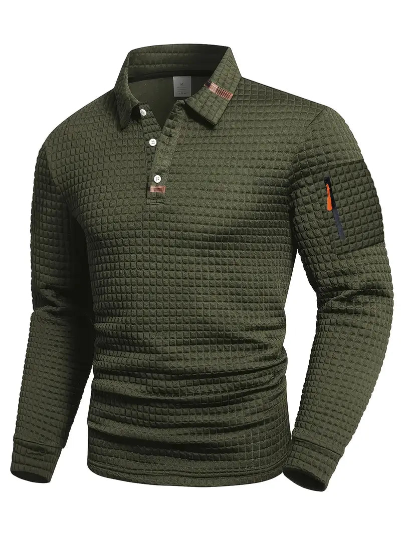 Quilted casual jumper with round neckline and long sleeves