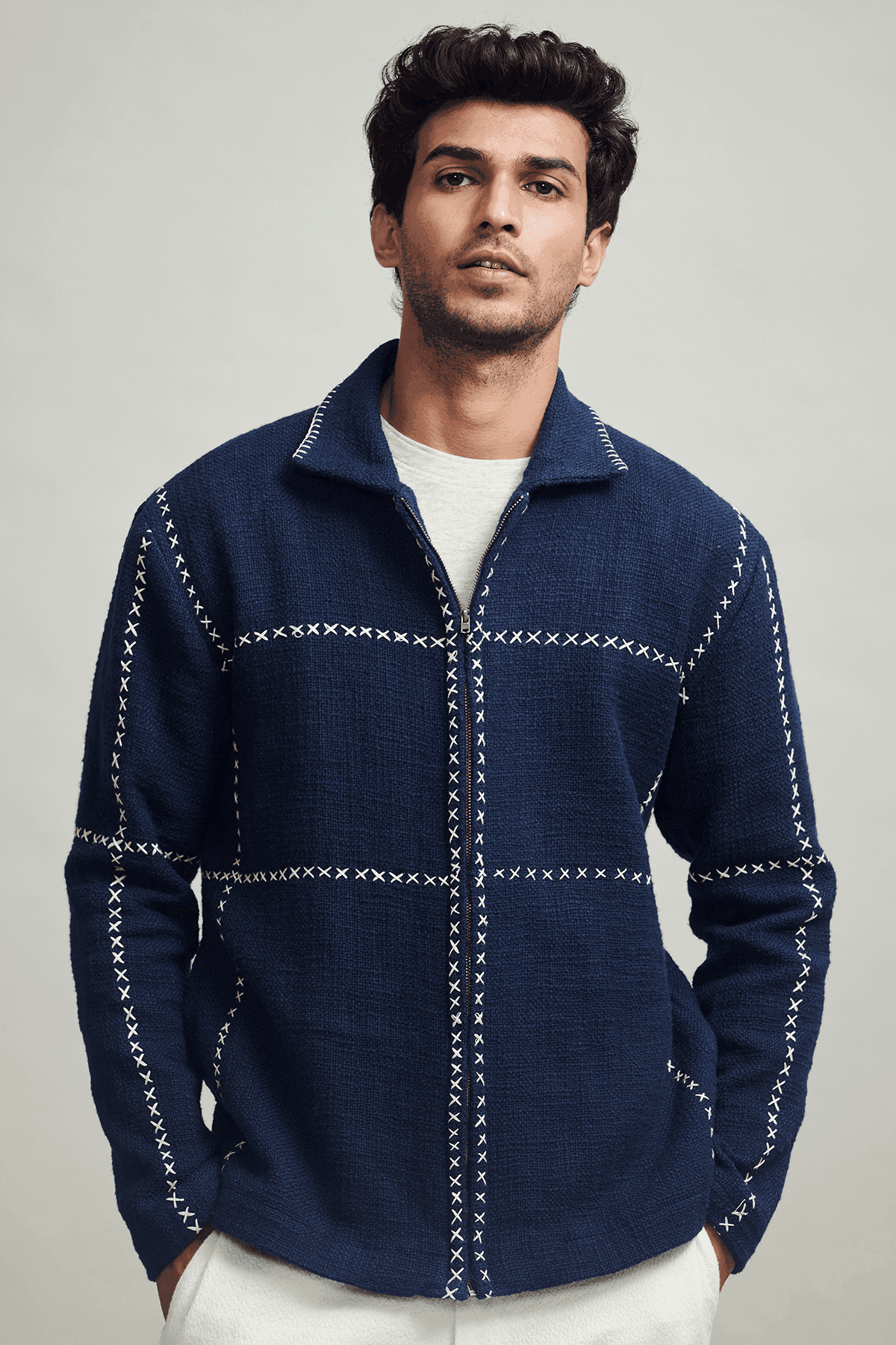 Unisex cross stitch jacket