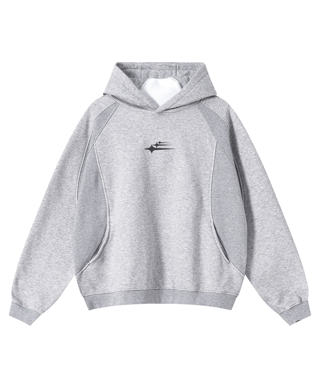 Unisex hooded sweatshirt with visible logo and long sleeves