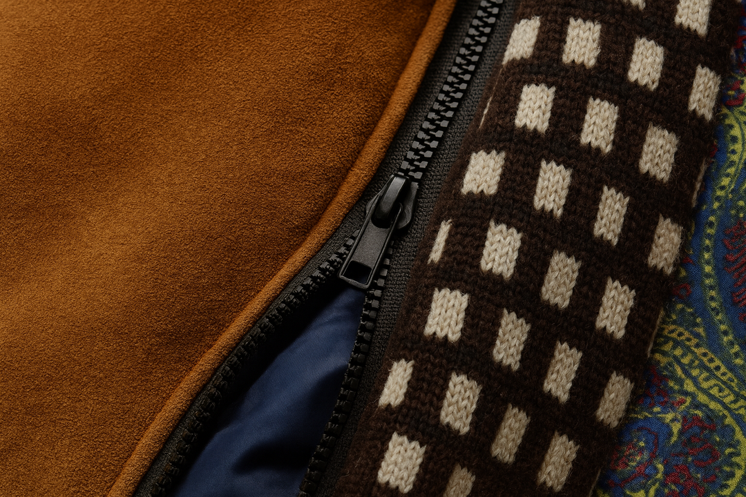 Men's structured overcoat with stand collar, button front, contrast trim and quilted lining
