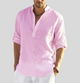 Men's Linen Shirt, Short Sleeve Button-Down Breathable Casual Summer Shirt Regular Fit