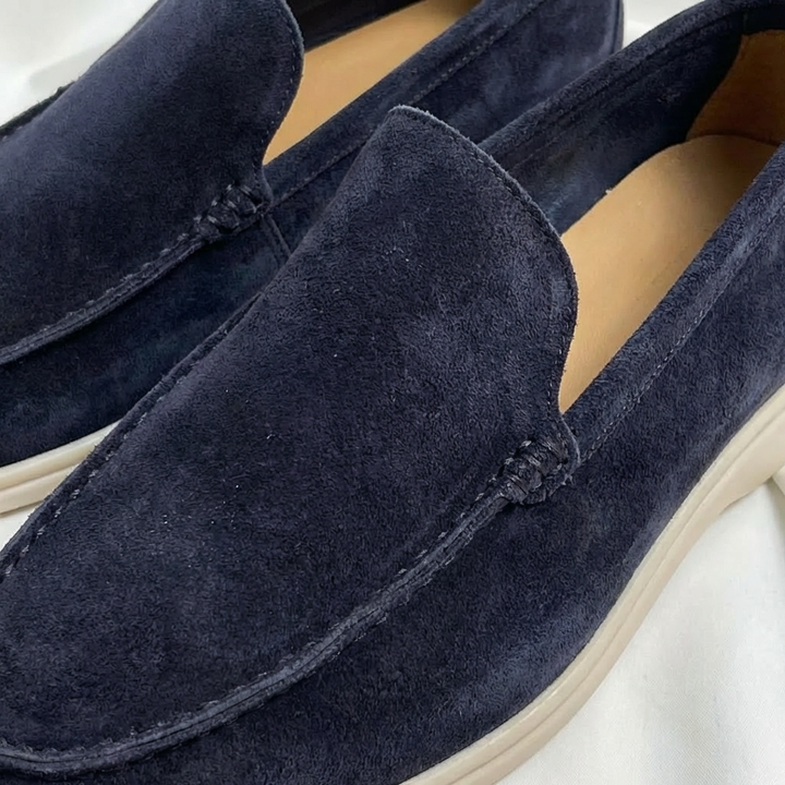 Men's Slip On Loafers, Visible Stitch Contrast Sole Smart Casual Driving Shoes