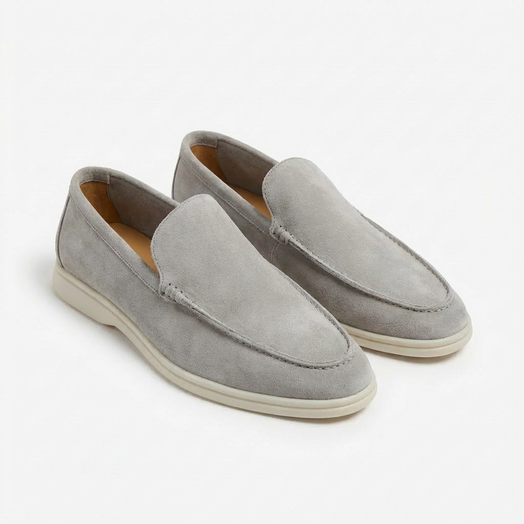 Men's Slip On Loafers, Visible Stitch Contrast Sole Smart Casual Driving Shoes