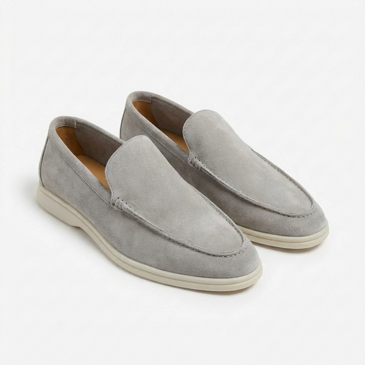 Men's Slip On Loafers, Visible Stitch Contrast Sole Smart Casual Driving Shoes