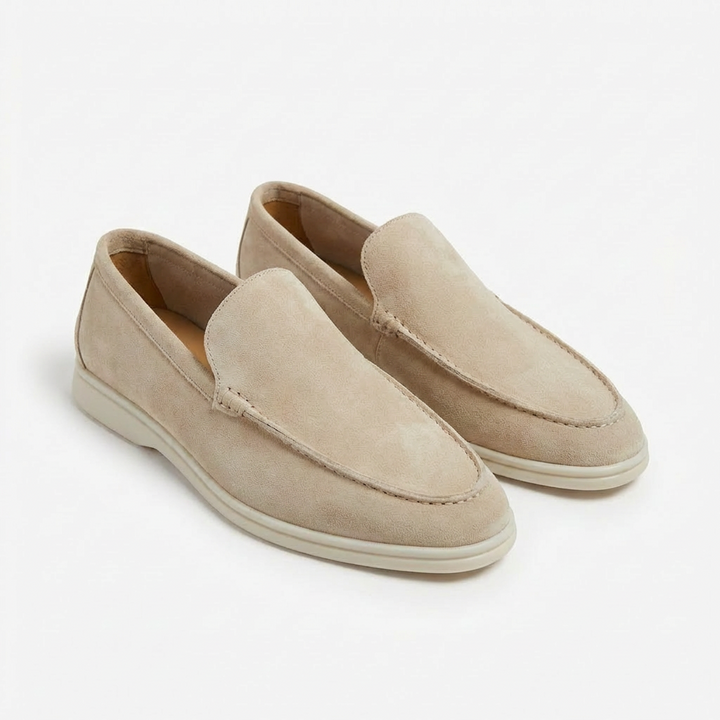 Men's Slip On Loafers, Visible Stitch Contrast Sole Smart Casual Driving Shoes