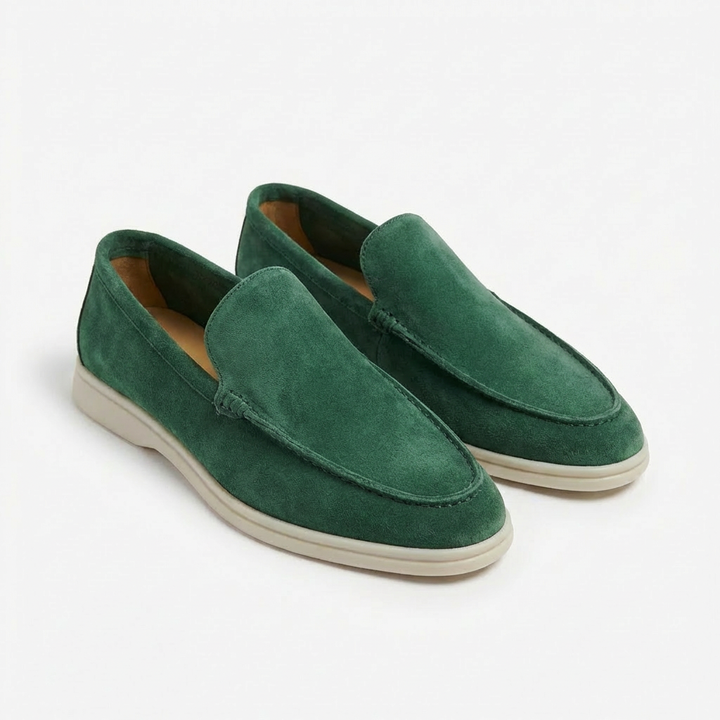 Men's Slip On Loafers, Visible Stitch Contrast Sole Smart Casual Driving Shoes