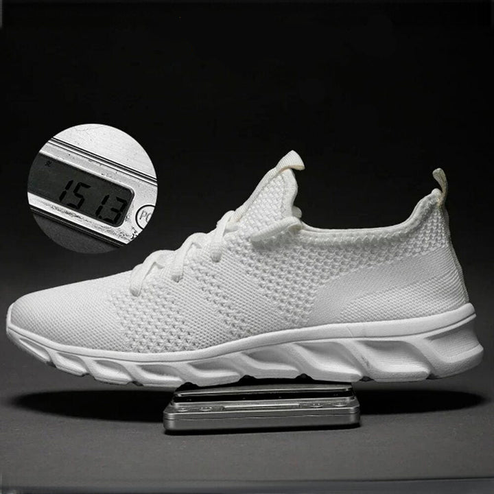 Men's Knit Mesh Trainers, Lace-Up Running Style Sneakers