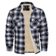 Men's plaid jacket with sherpa-style lining and chest pockets