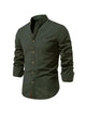 Men's Slim Fit Cotton Shirt, Breathable Button-Front Casual Shirt for Spring and Summer Wear