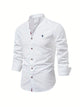 Men's Slim Fit Cotton Shirt, Breathable Button-Front Casual Shirt for Spring and Summer Wear