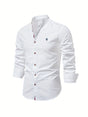 Men's Slim Fit Cotton Shirt, Breathable Button-Front Casual Shirt for Spring and Summer Wear