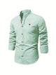 Men's Slim Fit Cotton Shirt, Breathable Button-Front Casual Shirt for Spring and Summer Wear