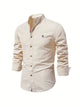 Men's Slim Fit Cotton Shirt, Breathable Button-Front Casual Shirt for Spring and Summer Wear